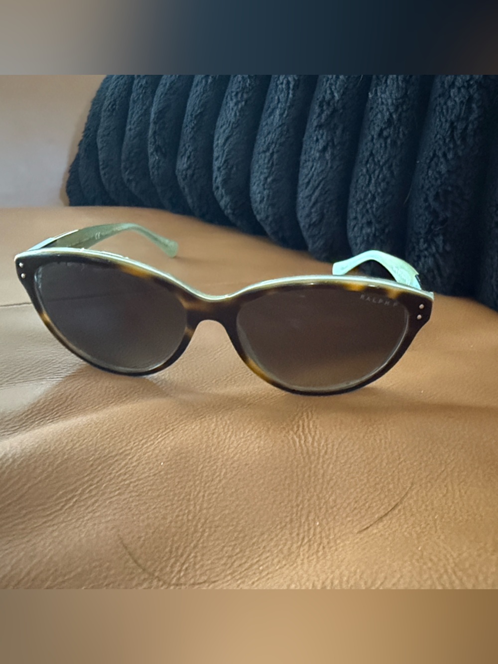 Ralph Lauren Polarized Brown Tortoiseshell Sunglasses – Mint Green Interior